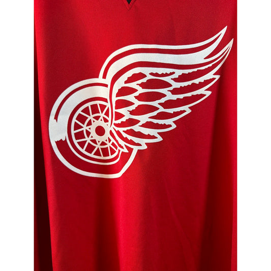 NHL Detroit Red Wings Long Sleeve Jersey Shirt Size XL Red White Black Hockey Fan