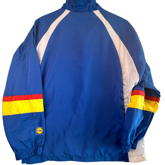 Vintage LIDL Official Logo Windbreaker Jacket Blue Yellow XL Rare Gorpcore