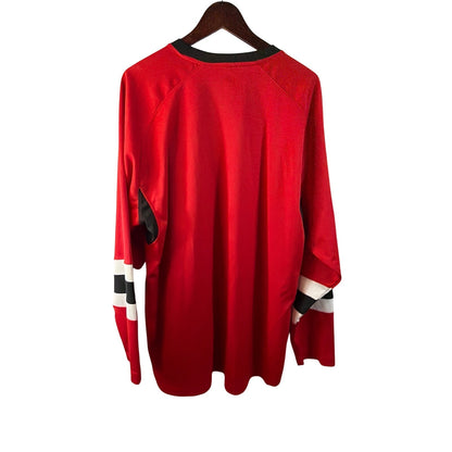 NHL Detroit Red Wings Long Sleeve Jersey Shirt Size XL Red White Black Hockey Fan