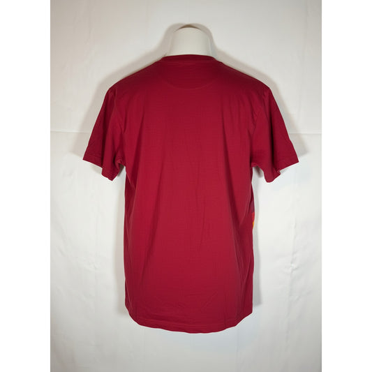 AS Roma Official Product Mens L T-Shirt Retro Rainbow Stripe Lupetto Wolf Logo
