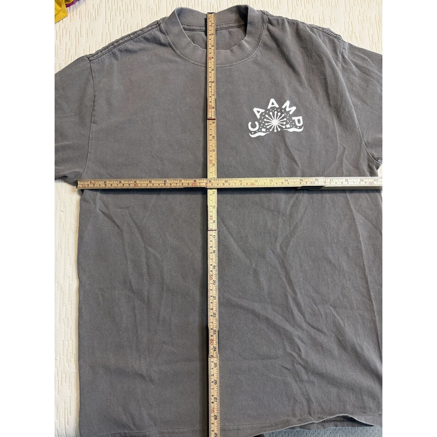 Caamp Band Tee AS Colour Heavy Faded T Shirt Medium Grey Dandelion Graphic EUC