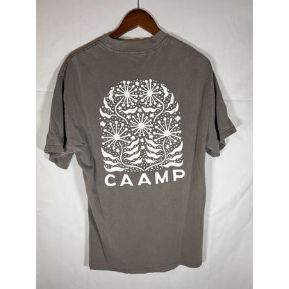 Caamp Band Tee AS Colour Heavy Faded T Shirt Medium Grey Dandelion Graphic EUC