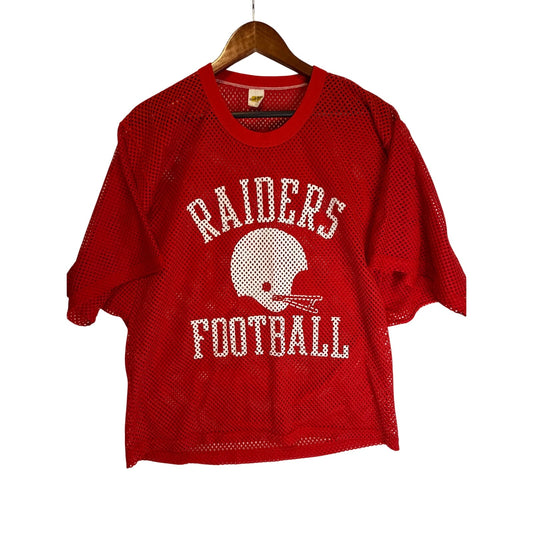 Vintage 80s Russell Athletic Raiders Football Jersey XL Red Mesh Single Stitch USA #Blokecore
