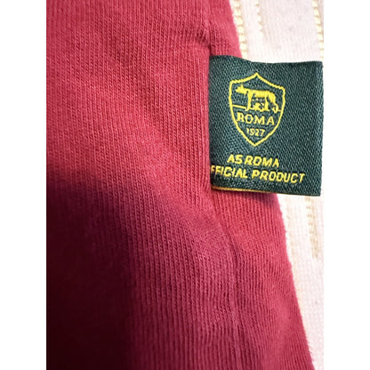 AS Roma Official Product Mens L T-Shirt Retro Rainbow Stripe Lupetto Wolf Logo