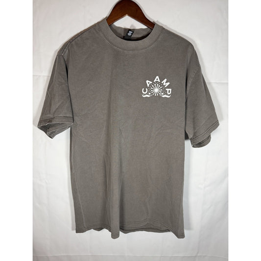 Caamp Band Tee AS Colour Heavy Faded T Shirt Medium Grey Dandelion Graphic EUC